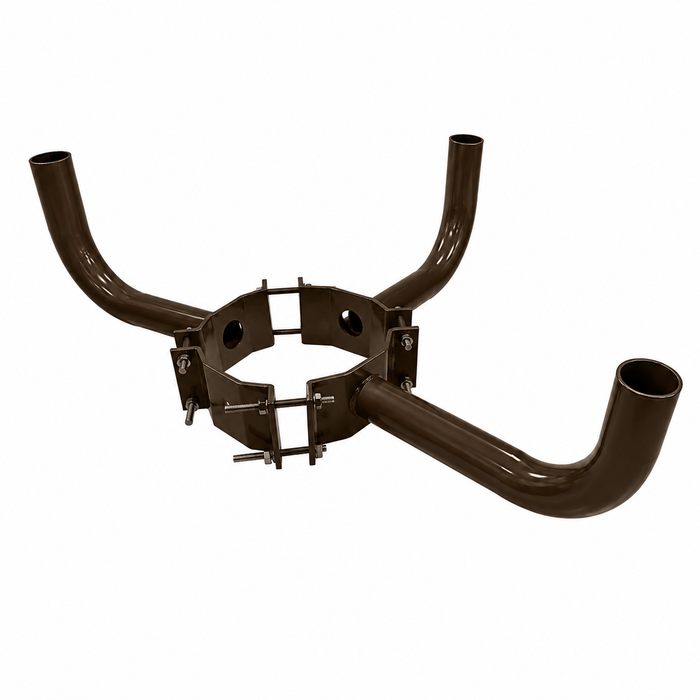 Bronze - 3 Fixture Wraparound Wood Pole Bullhorn Kit