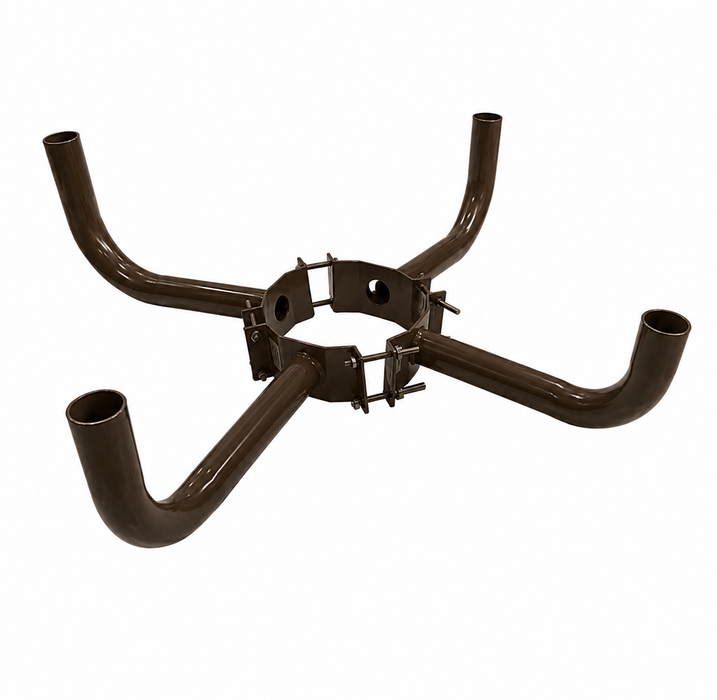 Bronze - 4 Fixture Wraparound Wood Pole Bullhorn Kit