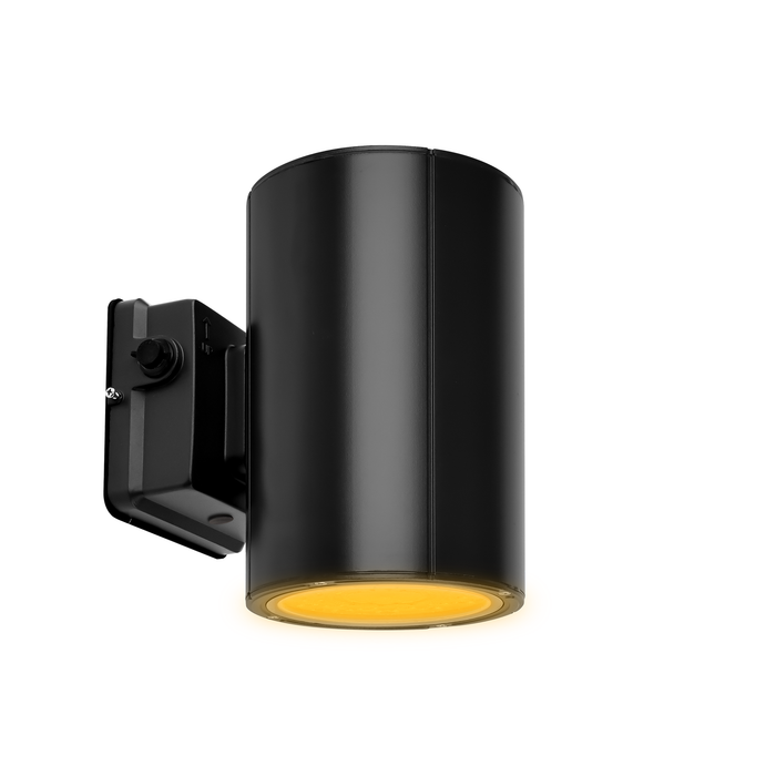 Amber Cylinder Light 38 watts max, Adjustable Lumen, Adjustable color temperature, Black finish