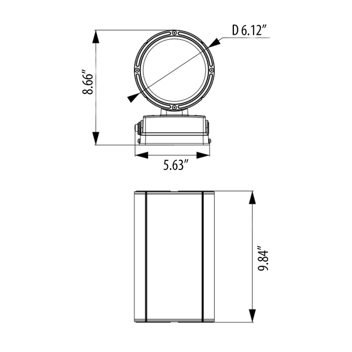Amber Cylinder Light 38W, Adjustable Lumen