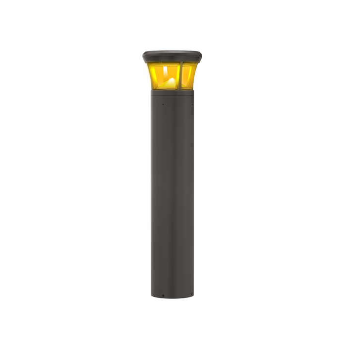 Amber Bollard 24W, 36 Inches, Flat top, Adjustable Lumen