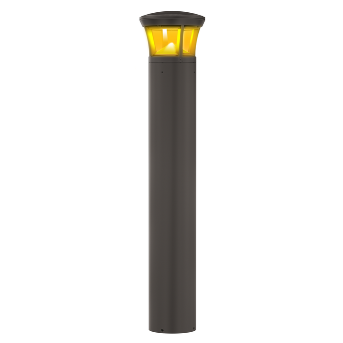 Amber Bollard 24W, 42 Inches, Adjustable Lumen