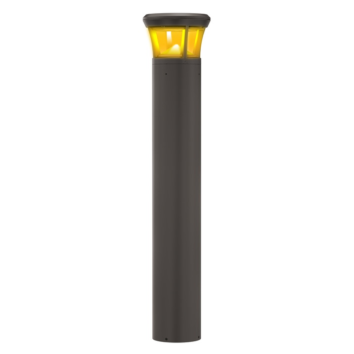 Amber Bollard 24W, 42 Inches, Flat top, Adjustable Lumen