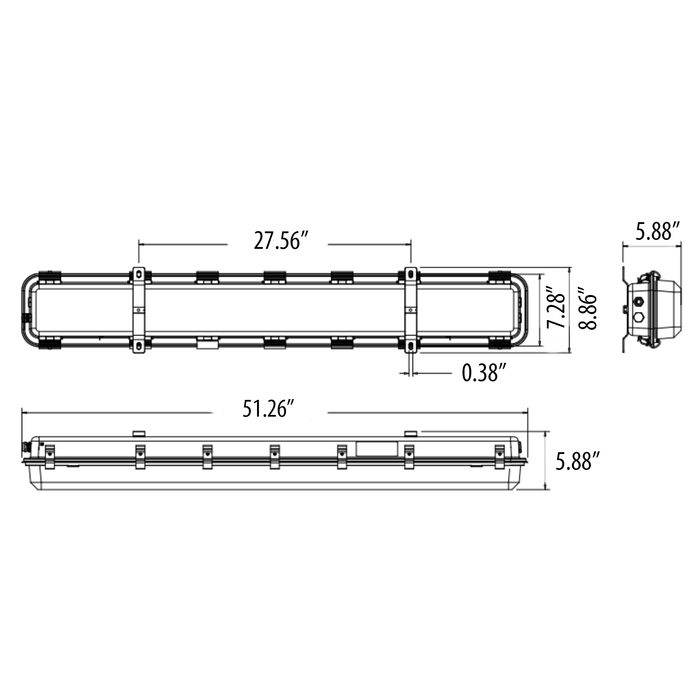 C1D2 Exdura Linear Surface Mount 50W, 4ft, 5000K
