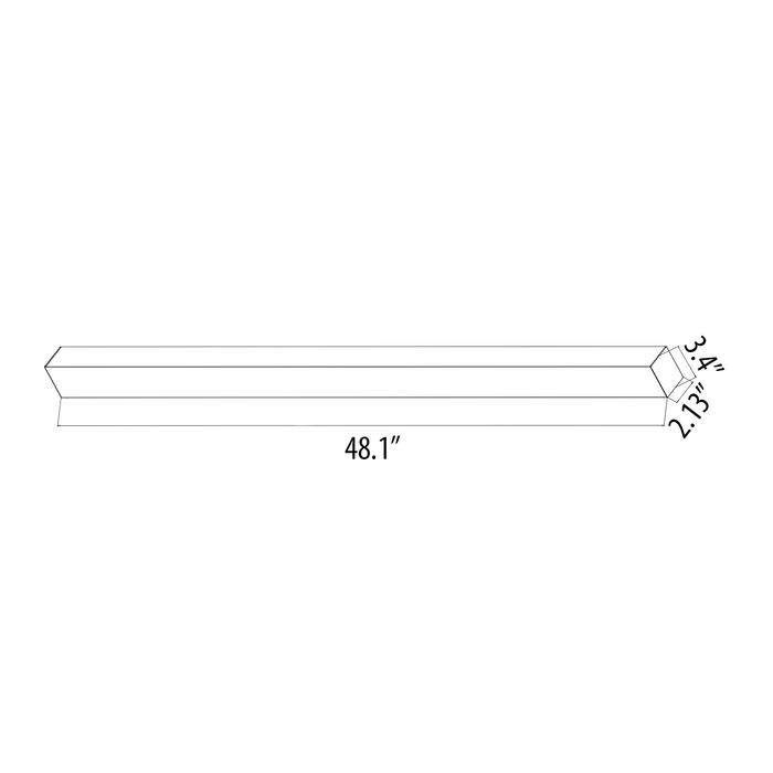 Durastrip Recessed 40 watts, 4 feet long, adjustable lumen, adjustable color temperature product dimensions