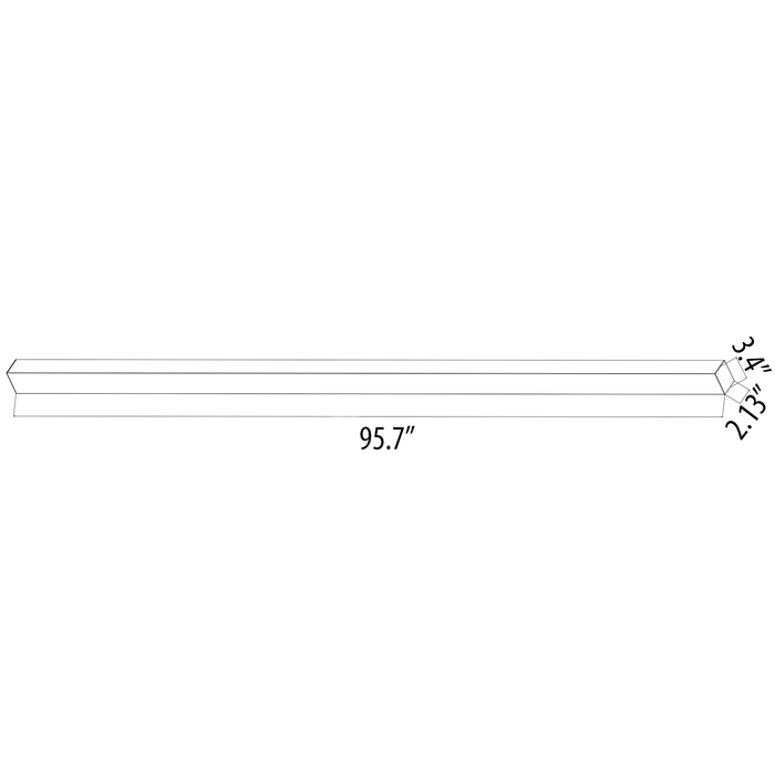 Durastrip Recessed 80 watts, 8 feet long, adjustable lumen, adjustable color temperature product dimensions