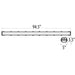 Vapor Tight G2, Adjustable Lumen, Adjustable Color temperature, 8 feet, Dimensions for installation